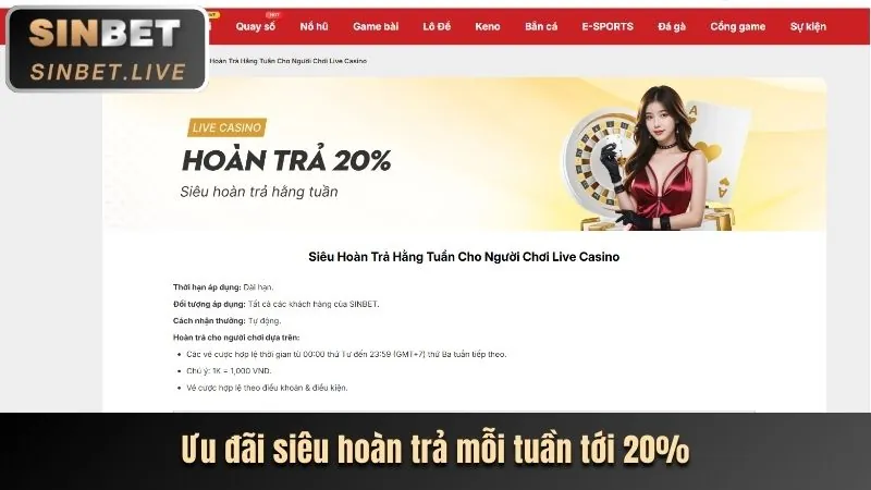 Hoàn trả thể thao hàng tuần